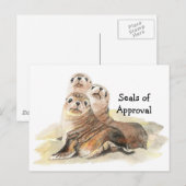 Fun "zegels van goedkeuring" met Waterverf van de  Briefkaart (Voorkant / Achterkant)