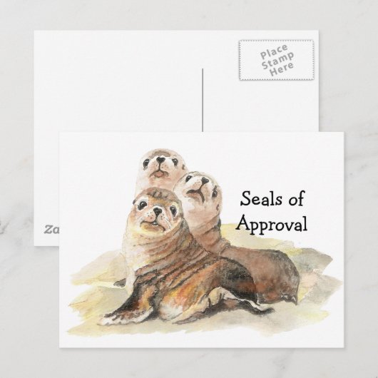 Fun "zegels van goedkeuring" met Waterverf van de  Briefkaart (Voorkant / Achterkant)