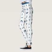 Fun Zen Yoga Poses Blauw Wit Meditatie Leggings (Links)