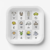 Fun Zodiac Astrological Characters Papieren Bordje (Voorkant)