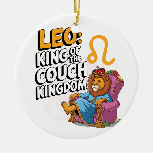 Fun Zodiac Leo ontwerp Keramisch Ornament (Voorkant)