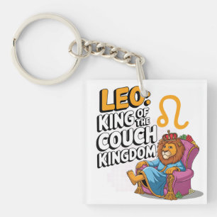 Fun Zodiac Leo ontwerp Sleutelhanger