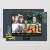 Fun Zoom-videoscherm met aangepaste kerstfoto's Feestdagenkaart (Voorkant / Achterkant)