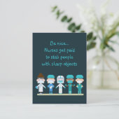 Fun Zurse Doctor Stab People Sharp Objects Quote Briefkaart (Staand voorkant)