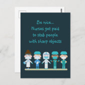 Fun Zurse Doctor Stab People Sharp Objects Quote Briefkaart (Voorkant / Achterkant)