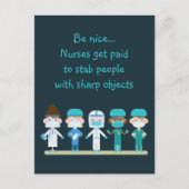 Fun Zurse Doctor Stab People Sharp Objects Quote Briefkaart (Voorkant)