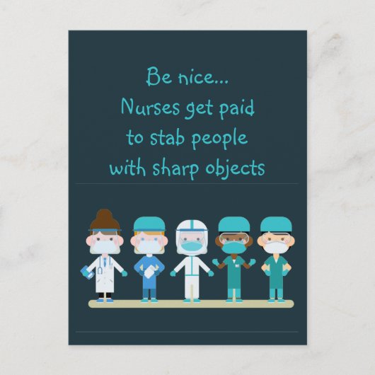 Fun Zurse Doctor Stab People Sharp Objects Quote Briefkaart (Voorkant)