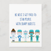Fun Zurse Doctor Stab People Sharp Objects Quote Briefkaart (Voorkant)