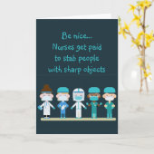Fun Zurse Doctor Stab People Sharp Objects Quote Kaart (Gele Bloem)