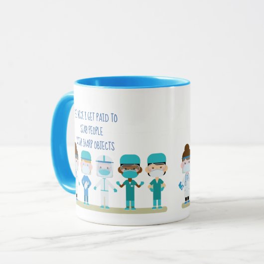 Fun Zurse Doctor Stab People Sharp Objects Quote Mok (Voorkant links)