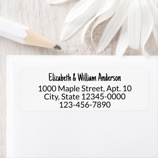 Fun Zwart & Wit Naam Telefoonnummer Retouradres Etiket (Insitu)