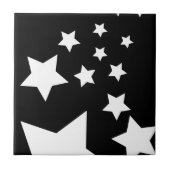 Fun zwart-wit Star-ontwerp Tegeltje (Voorkant)