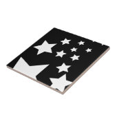 Fun zwart-wit Star-ontwerp Tegeltje (Zijkant)