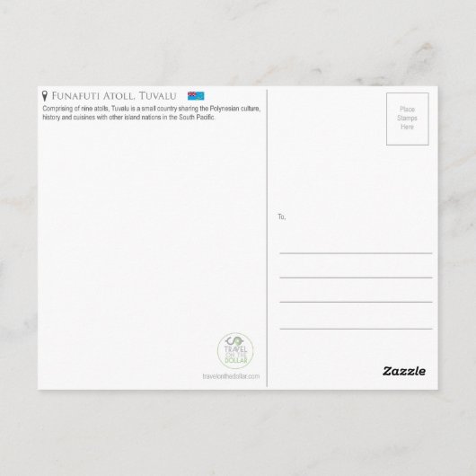 Funafuti, Briefkaart Tuvalu (Achterkant)