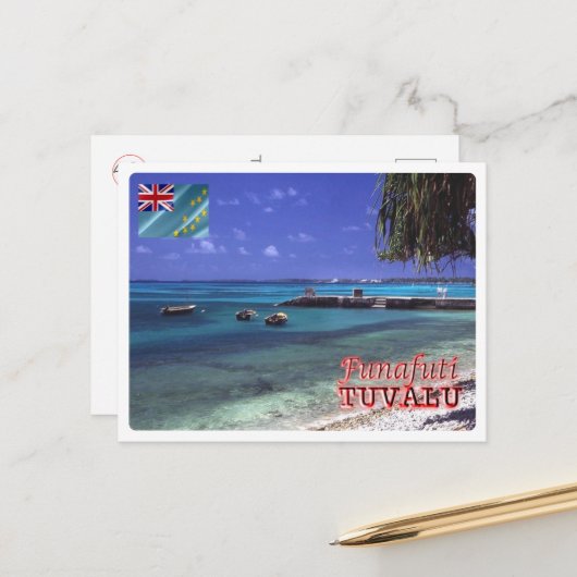 Funafuti - Tuvalu - Zee Uitzicht - Briefkaart (Voorkant / Achterkant in situ)