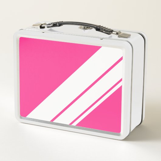 FunAthletic Bright Pink Wide White Racing Stripes (Achterkant)