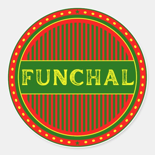 Funchal City Pride Emblem – Portuguese Identity Ronde Sticker (Voorkant)