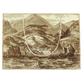 Funchal Madeira Harbour Sepia-Getijzeld panoramisc Groot Cadeauzakje (Voorkant)