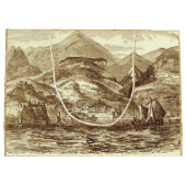 Funchal Madeira Harbour Sepia-Getijzeld panoramisc Groot Cadeauzakje (Achterkant)