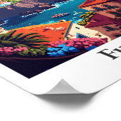 Funchal Portugal Reizen Illustratie Poster (Hoek)