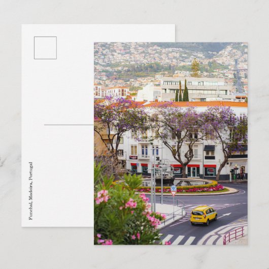 Funchal stadscentrum, Madeira Ansichtkaart Briefkaart (Voorkant / Achterkant)