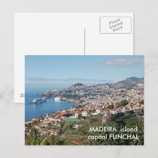 Funchal uitzicht, eiland Madeira Briefkaart (Voorkant / Achterkant)