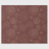 Funcky Spirale Golden Circles Bourgondië Maroon Cadeaupapier (Vlak)