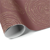 Funcky Spirale Golden Circles Bourgondië Maroon Cadeaupapier (Rol Hoek)