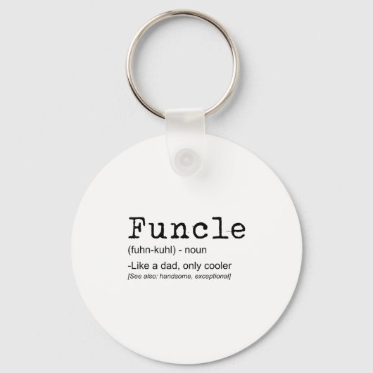 Funcle Definition Funny Joke Gift voor Uncle_1 Sleutelhanger (Voorkant)
