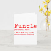 Funcle Definition Funny Joke Gift voor Uncle_2 Kaart (Gele Bloem)