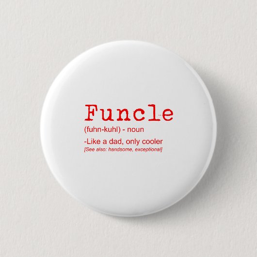 Funcle Definition Funny Joke Gift voor Uncle_2 Ronde Button 5,7 Cm (Voorkant)