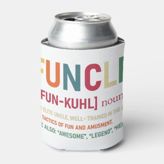 Funcle Funny Uncle Definition, Awesome Legend Hero Blikjeskoeler (Blikje Voorkant)