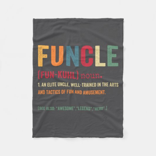 Funcle Funny Uncle Definition Awesome Legend Hero Fleece Deken (Voorkant)