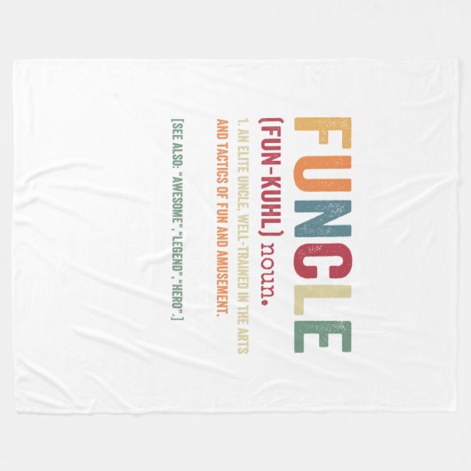 Funcle Funny Uncle Definition, Awesome Legend Hero Fleece Deken (Voorkant (Horizontaal))