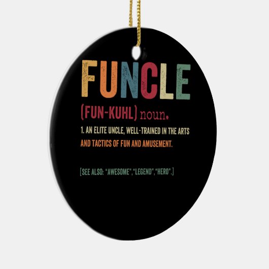 Funcle Funny Uncle Definition, Awesome Legend Hero Keramisch Ornament (Rechts)
