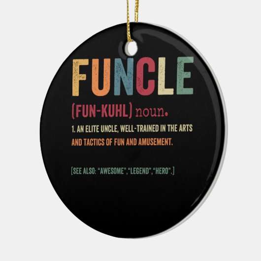 Funcle Funny Uncle Definition, Awesome Legend Hero Keramisch Ornament (Links)