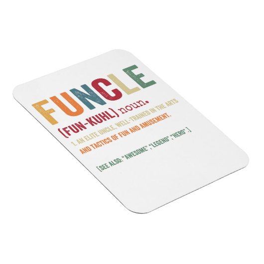 Funcle Funny Uncle Definition, Awesome Legend Hero Magneet (Rechterzijde)
