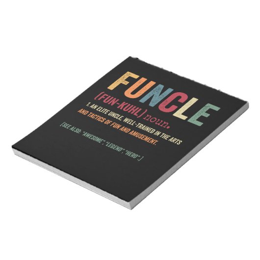 Funcle Funny Uncle Definition, Awesome Legend Hero Notitieblok (Linkerzijde)