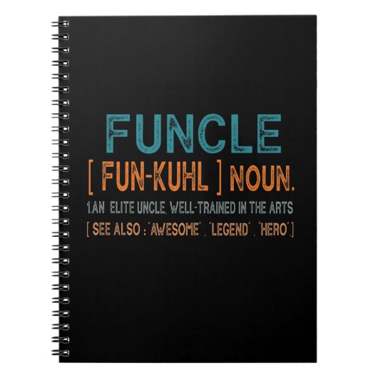 Funcle Funny Uncle Definition, Awesome Legend Hero Notitieboek (Voorkant)