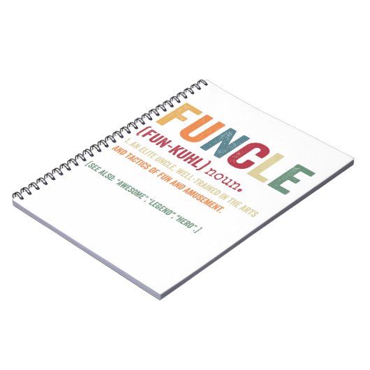 Funcle Funny Uncle Definition, Awesome Legend Hero Notitieboek (Linkerzijde)