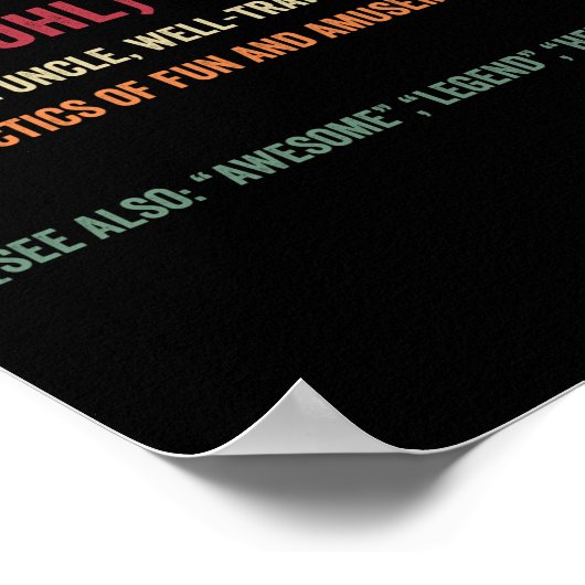 Funcle Funny Uncle Definition, Awesome Legend Hero Poster (Hoek)