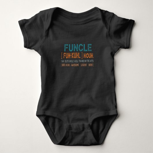 Funcle Funny Uncle Definition, Awesome Legend Hero Romper (Voorkant)