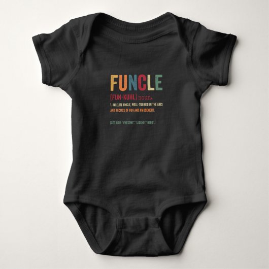 Funcle Funny Uncle Definition, Awesome Legend Hero Romper (Voorkant)