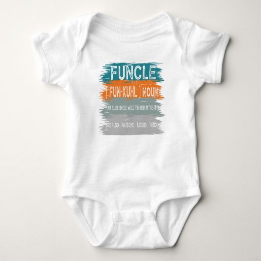 Funcle Funny Uncle Definition, Awesome Legend Hero Romper (Voorkant)