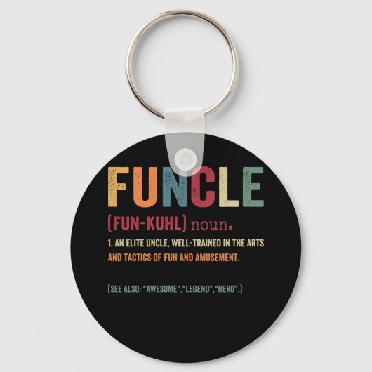 Funcle Funny Uncle Definition, Awesome Legend Hero Sleutelhanger (Voorkant)