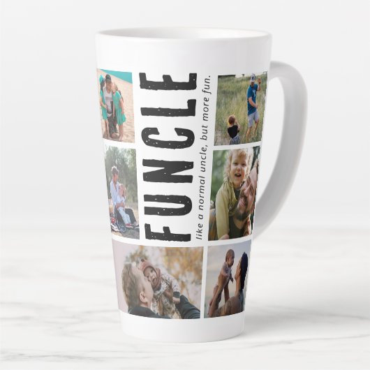 Funcle Oom Fotocollage Latte Mok (Rechterhoek)