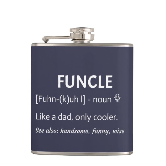 FUNCLE oom Gift Funny Joke Heupfles (Voorkant)