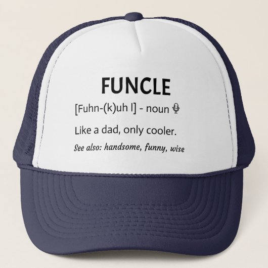 FUNCLE oom Gift Funny Joke Trucker Pet (Voorkant)