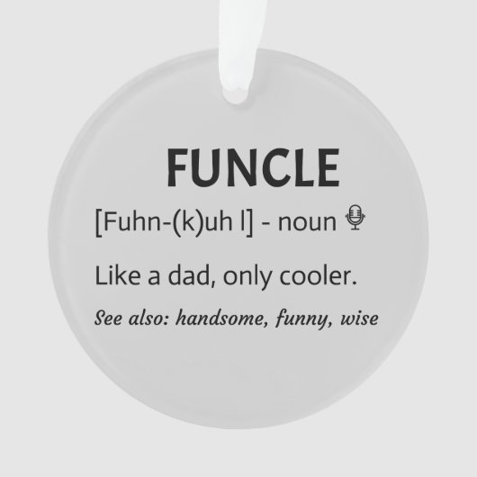 FUNCLE oom Gift Ornament (voorkant)