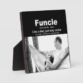 Funcle Uncle Definitie gepersonaliseerde foto Fotoplaat (Voorkant)
